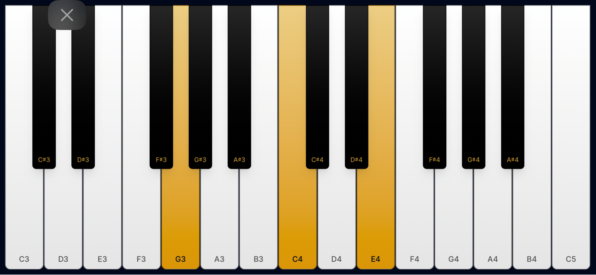 Teclado virtual em horizontal